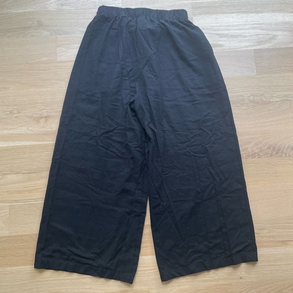 Ozma of California Crop Wide Leg Pant Black Size Large - Picture 5 of 5